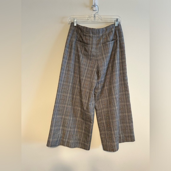 Anthropologie Roma Chenille Plaid Crop Trouser size 8 Petite - Picture 3 of 7